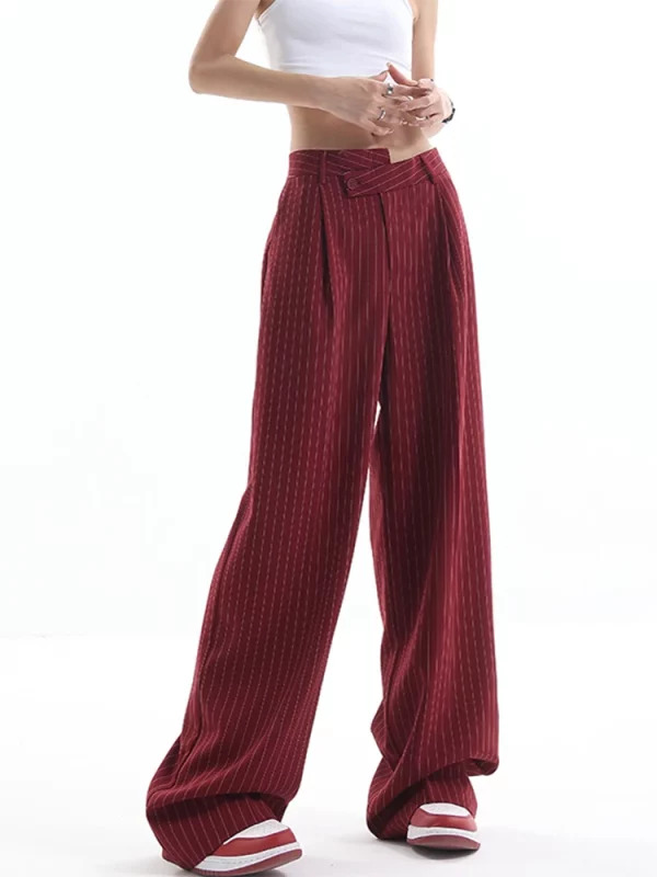 Y2K Vintage Striped Baggy Trousers - Korean Fashion Loose Casual Pants