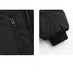 Y2K Vintage Style Black Padded Jacket - Oversized Zip-Up Coat for Women