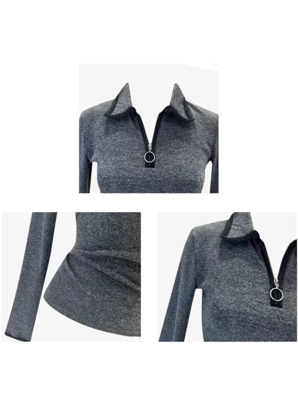 Y2K Vintage Style Polo Collar Knit Top - Autumn Women's Fashion