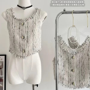 Y2K Vintage Tassel Vest Tank Top - Retro Aesthetic Crop Top for Women