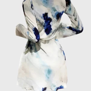 Y2K Vintage Tie Dye Satin Dress - French Aesthetic Midi Tunic