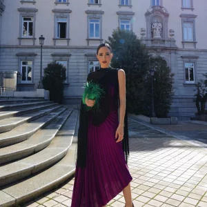 Y2K Women Elegant Ruffle One Shoulder Dress - Asymmetrical Pleated Backless Long Party Evening Dress