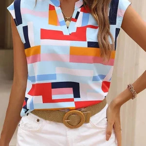 Y2K Women's Blouse - Casual Short Sleeve V Neck Top, 90s Fashion, Summer Y2K Outfits, Retro Style